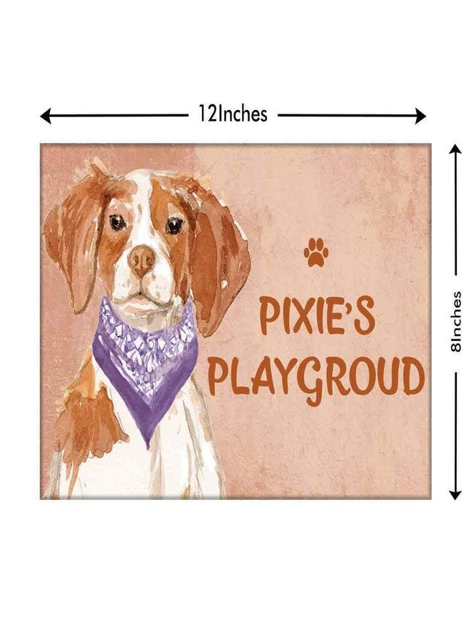 Nutcase - Personalized Beware Of Dog Sign Board - Customized Name Plate - Purple Scarf Dog - Image 3